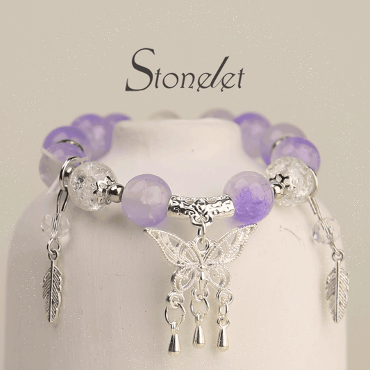 Stonelet Moon Star Gradient Crystal Butterfly Bracelet Colorful Elegant Texture Modern Oriental Design Everyday Student Style Gift for Friends-6021