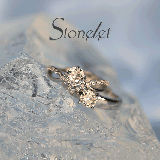 Stonelet S925 Silver Intertwined Love Couple Rings Elegant Minimalist Unique Adjustable Romantic Valentine’s Gift Accessory(Immortal)
